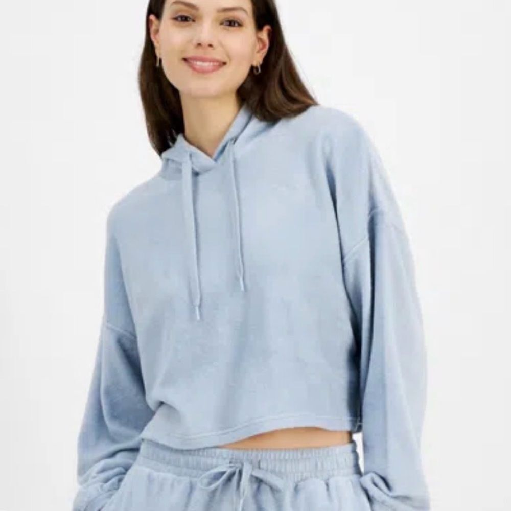 Hippie Rose Dream Fleece Hoodie Large Blue Opal NWT IN PACKAGE